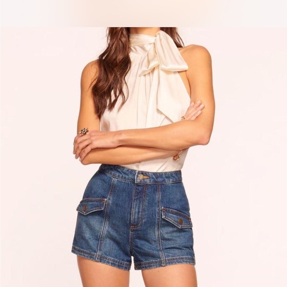 Ramy Brook Blue Jean Shorts - Picture 1 of 8